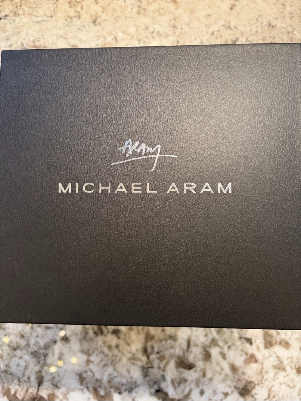 Michael Aram silver and Gold wine holder in Accent Box with Silver Logo